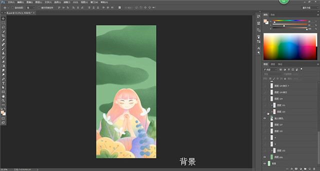 AI+PS绘制小清新风格许愿少女手机壁纸图文教程